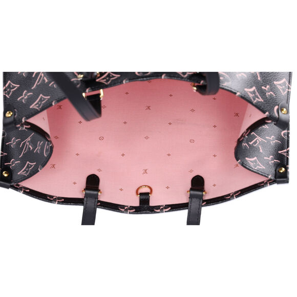 Louis Vuitton Onthego MM Monogram Tote Bag M46154 Noir Monogram Watercolor Pink - Picture 5 of 14